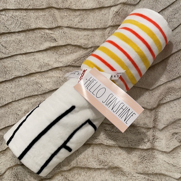 Rae Dunn Other - ☀️Rae Dunn Beach Towel HELLO SUNSHINE 🏖 ☀️Stripes